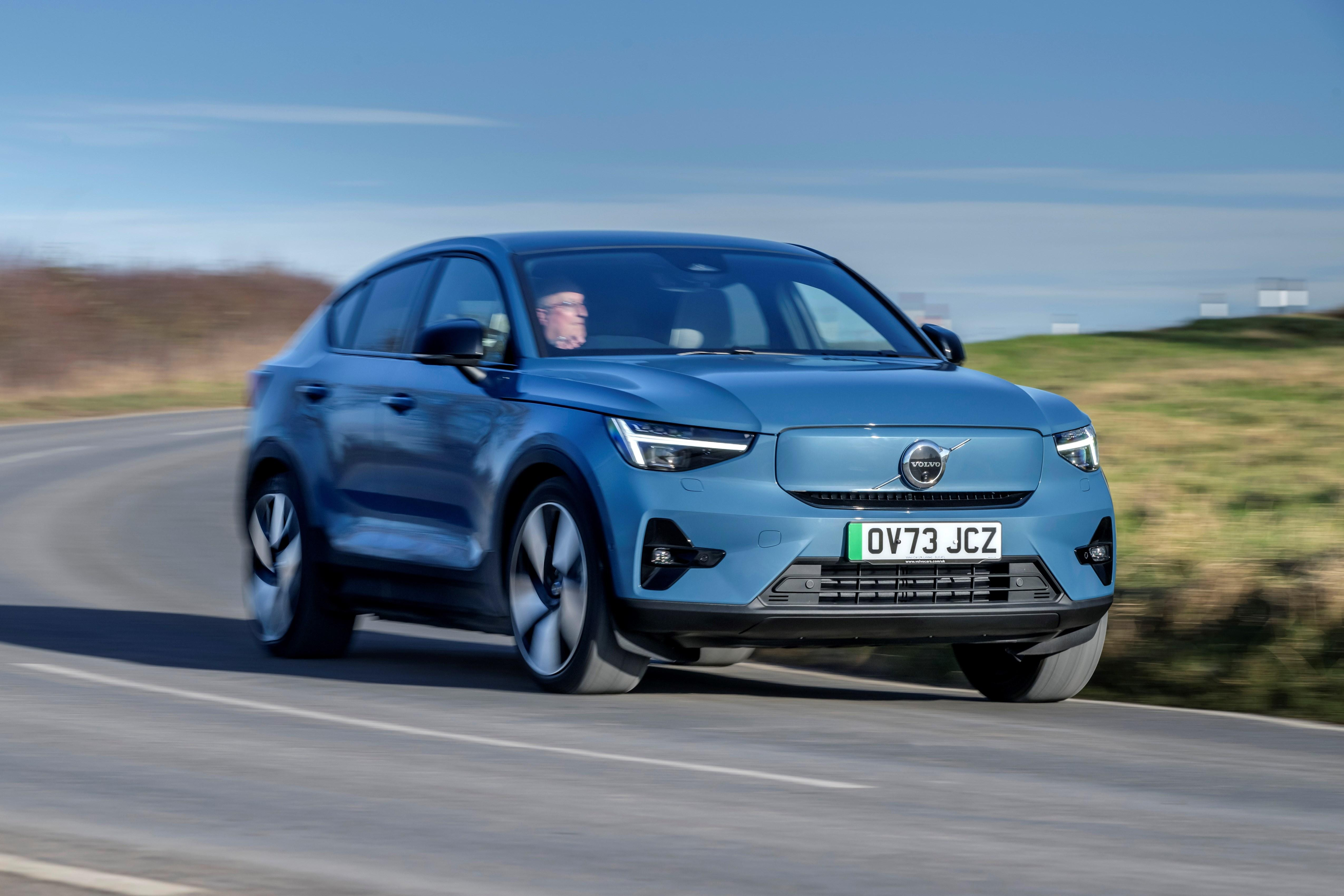 electric Volvo C40 driving electric Volvo C40 driving